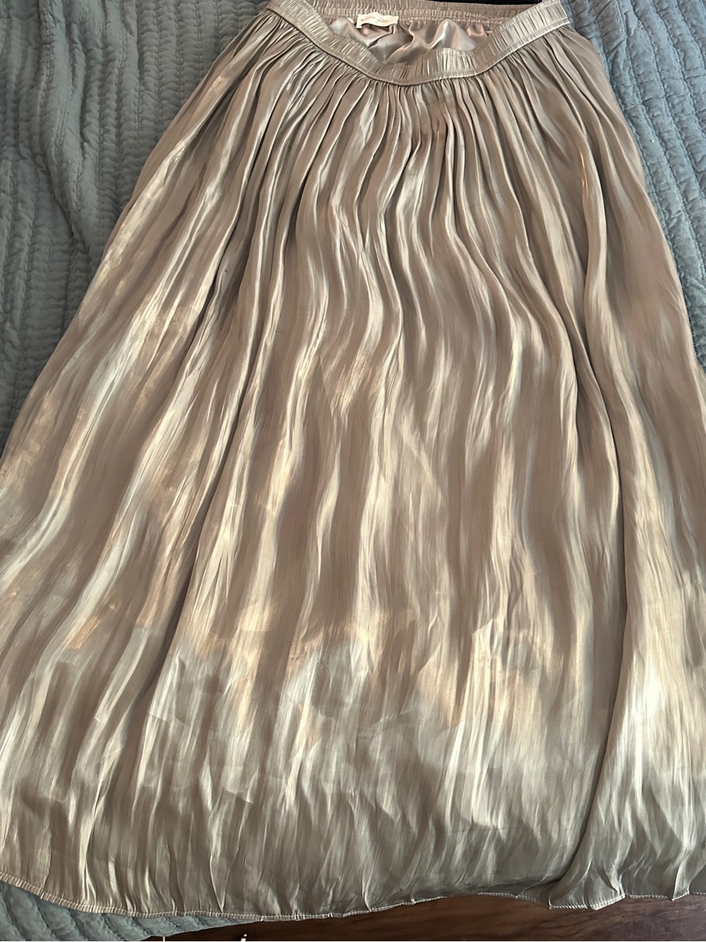 Allie Rose Flowy Crinkle Sateen Maxi Skirt